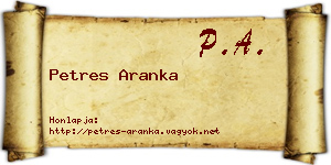 Petres Aranka névjegykártya