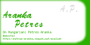 aranka petres business card